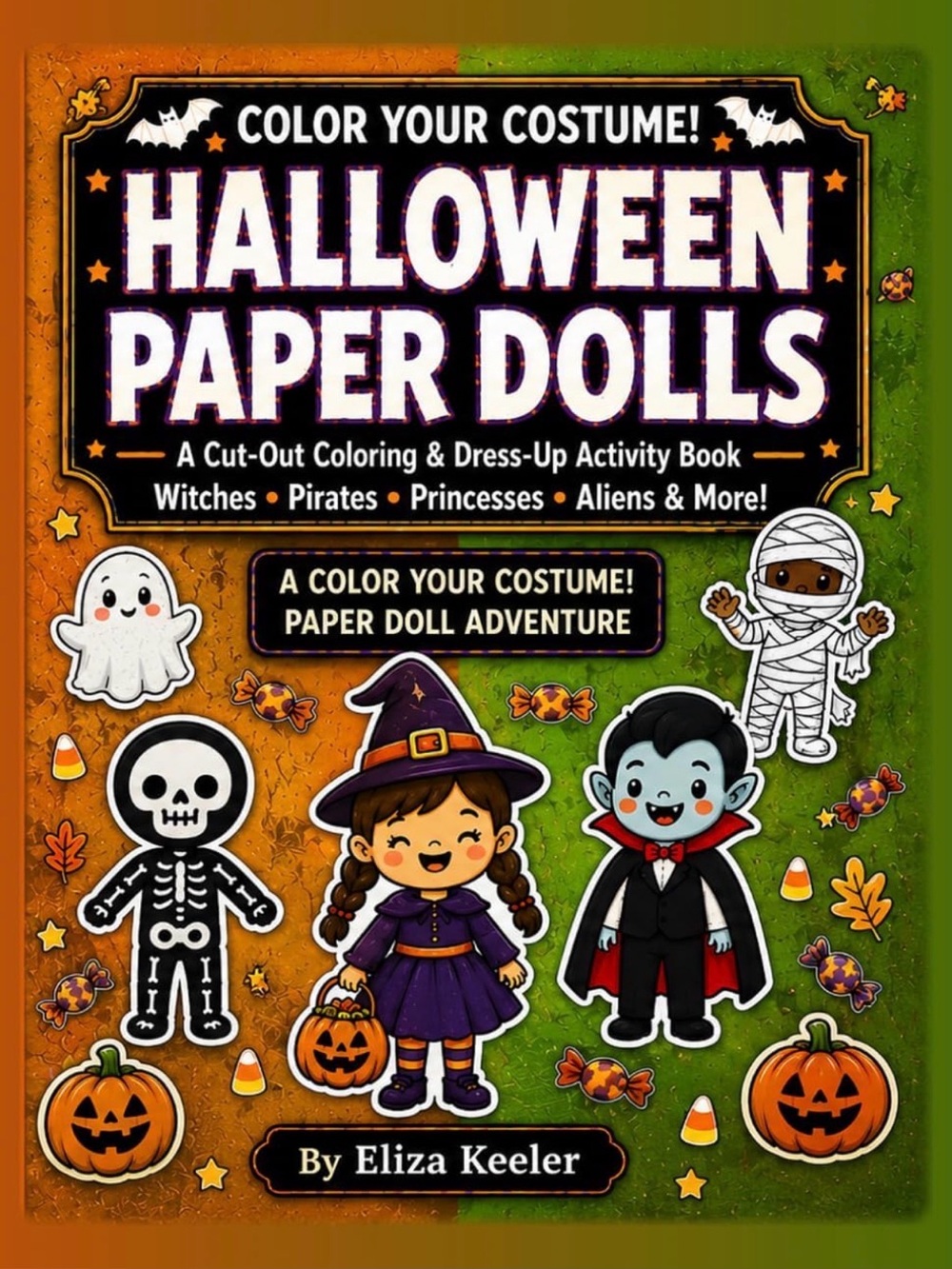 Halloween Paper Dolls Coloring & Dress-Up Activity Book -